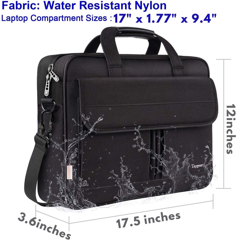 Taygeer 17 inch Laptop Bag, Professional Business Office Briefcase for Men Women, Premium Water Resistant Carry On Laptop Case Shoulder Messenger Bag Fits 15.6 17 Inch Notebook/Computer, Black - Image 3